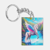 Geloof in het wonderlijke (Pegasus) Sleutelhanger (Voorkant Links)