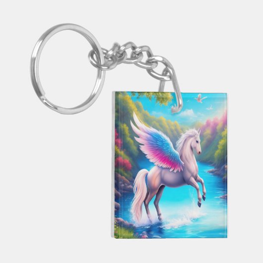 Geloof in het wonderlijke (Pegasus) Sleutelhanger (Voorkant Links)