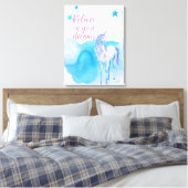 Geloof in je dromen Eenhoorn Canvas Afdruk (Insitu (Slaapkamer))