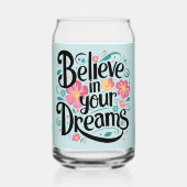 Geloof in je dromen Floral Whimsical Art Blikvorm Glas (Voorkant)