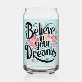 Geloof in je dromen Floral Whimsical Art Blikvorm Glas (Achterkant)