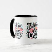 Geloof in je dromen Floral Whimsical Art Mok (Voorkant links)