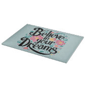 Geloof in je dromen Floral Whimsical Art Snijplank (Hoek)