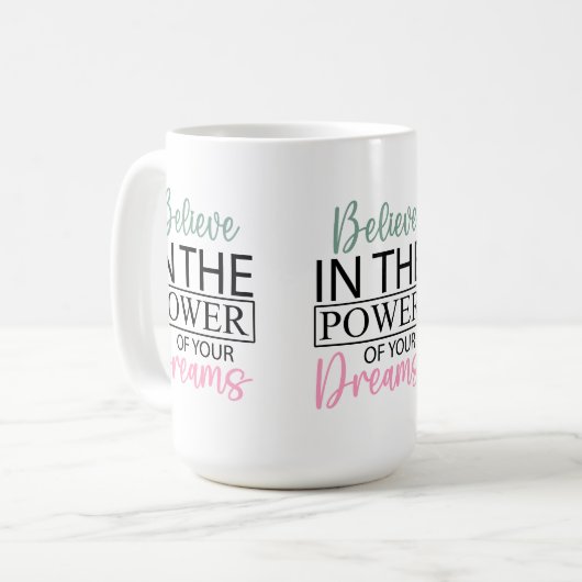 Geloof in je dromen Koffie Mok (Voorkant links)