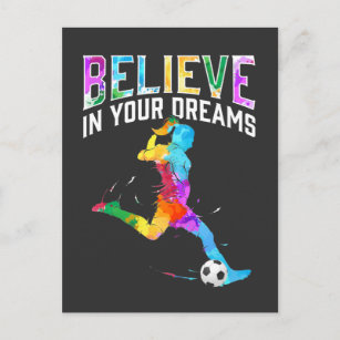 Geloof in je dromen Soccer Girls Colorful Briefkaart