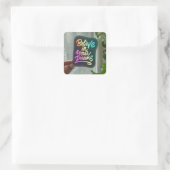 Geloof in je dromen." vierkante sticker (Tas)