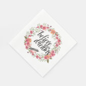 Geloof in je dromen Vogel Roze Bloemen Servet (Hoek)