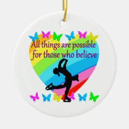 GELOOF IN JE DROMEN VOOR KUNSTSCHAATSEN KERAMISCH ORNAMENT