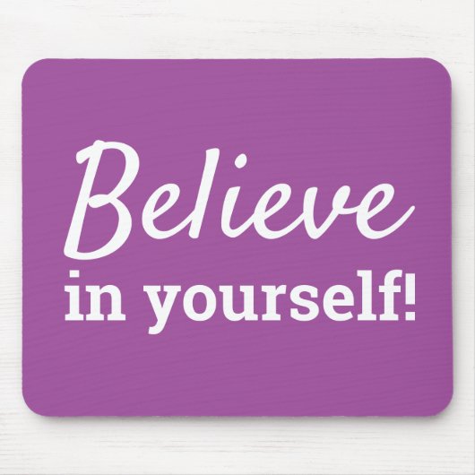 Geloof in je eigen citaat Cute Trendy Girly Paars Muismat (Voorkant)