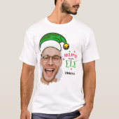 Geloof in je Elf Fun-fotokerstfeest T-shirt (Voorkant)