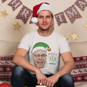 Geloof in je Elf Fun-fotokerstfeest T-shirt