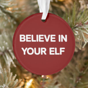 Geloof in je Elf Grappige Kerst Matching Familie Ornament