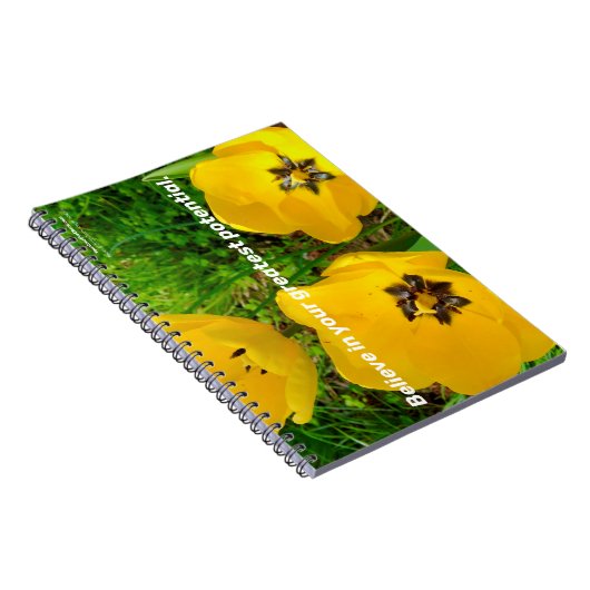 Geloof in je grootste potentieel. notitieboek (Rechterzijde)