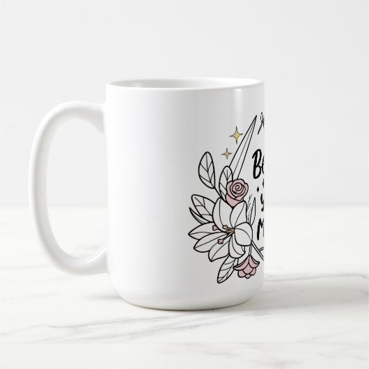 Geloof in je magie - Inspirerend bloemen Koffiemok (Links)