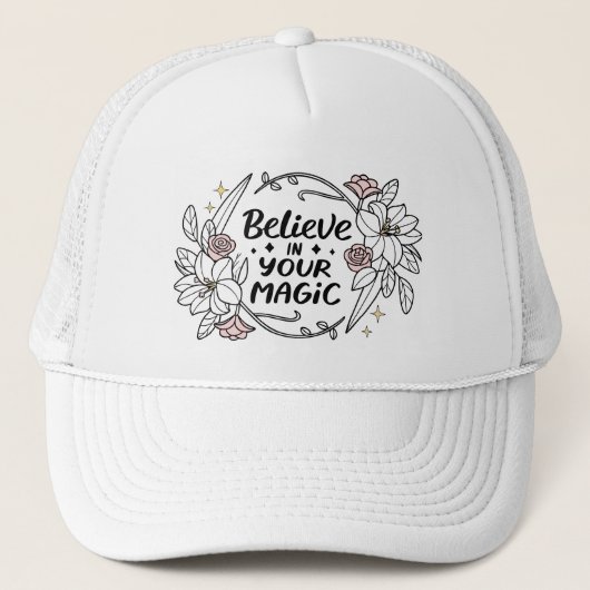 Geloof in je magie - Inspirerend bloemen Trucker Pet (Voorkant)