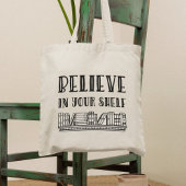 Geloof in je plank tote bag