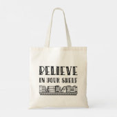 Geloof in je plank tote bag (Achterkant)