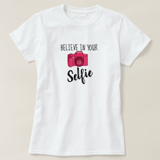 Geloof in je Selfie Basic T-Shirt (Design voorkant)
