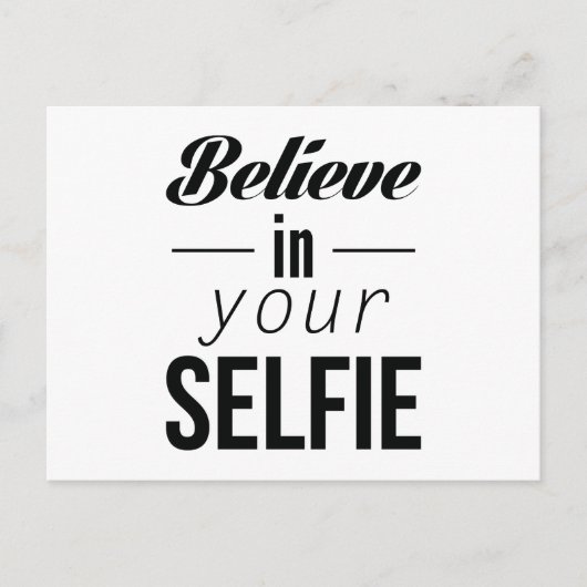 Geloof in je Selfie Briefkaart (Voorkant)