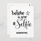 Geloof in je selfie naam Leuke positieve quote Briefkaart (Voorkant / Achterkant)