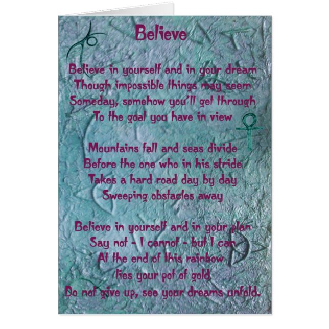 Geloof in jezelf. (Voorkant)