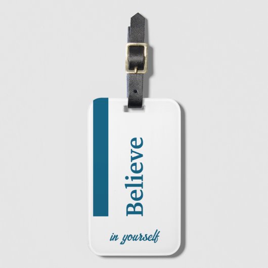 Geloof in jezelf bagagelabel (Voorkant (verticaal))