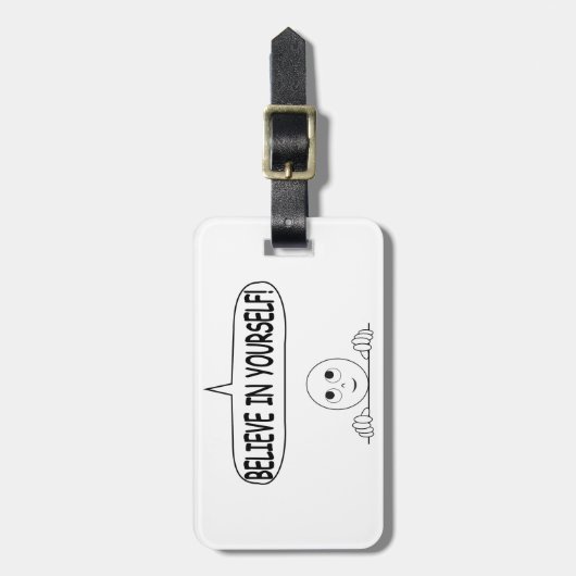 Geloof in jezelf bagagelabel (Voorkant verticaal)
