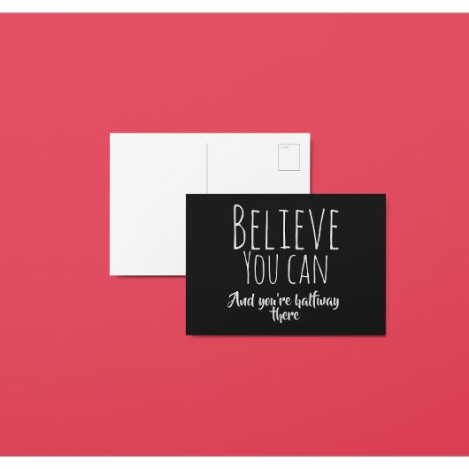 Geloof in jezelf, bevrediging briefkaart