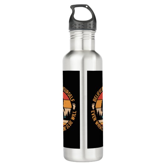 Geloof in jezelf Bigfoot Black Waterfles (Achterkant)