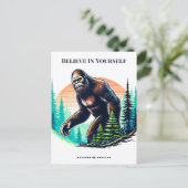 Geloof in jezelf Bigfoot Briefkaart (Staand voorkant)