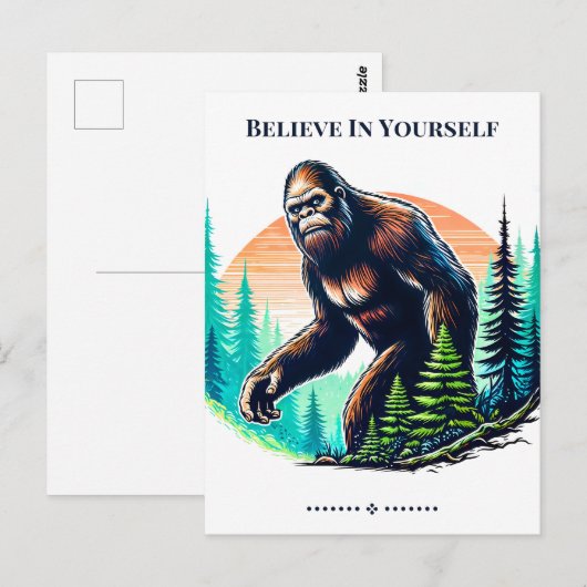 Geloof in jezelf Bigfoot Briefkaart (Voorkant / Achterkant)