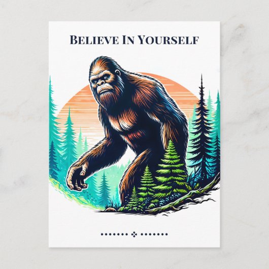 Geloof in jezelf Bigfoot Briefkaart (Voorkant)