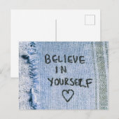 Geloof in jezelf Blue Denim Motivatie Briefkaart (Voorkant / Achterkant)