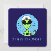 Geloof in jezelf, buitenaards Wenskaart Feestdagenkaart (Voorkant)