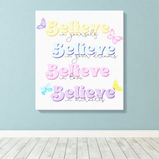 Geloof in jezelf canvas afdruk (Insitu (Houten vloer))
