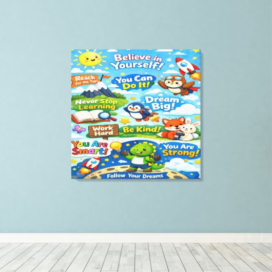 Geloof in jezelf canvas afdruk (Insitu (Houten vloer))