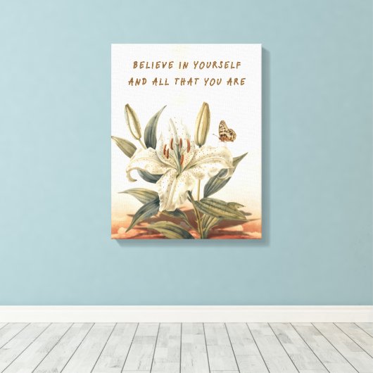 Geloof in jezelf canvas afdruk (Insitu (Houten vloer))