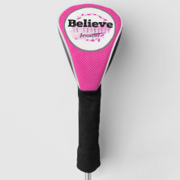 Geloof In Jezelf Citaat Waterverf Roze Stippen Golfheadcover