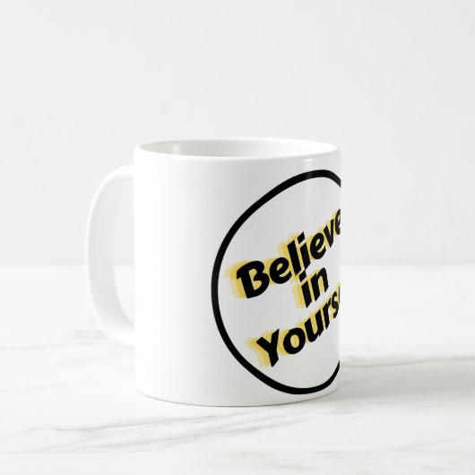 Geloof in jezelf dagelijkse koffie Mok (Voorkant links)