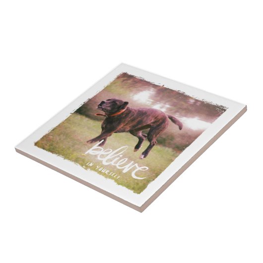 Geloof in jezelf Dog Tegeltje (Zijkant)