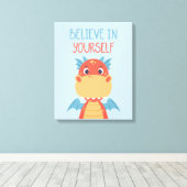 Geloof in jezelf Dragon Canvas Afdruk (Insitu (Houten vloer))