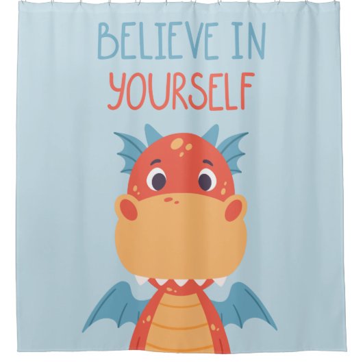 Geloof in jezelf Dragon Douchegordijn (Voorkant)