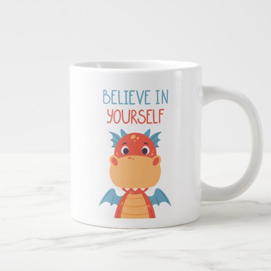 Geloof in jezelf Dragon Grote Koffiekop (Rechts)
