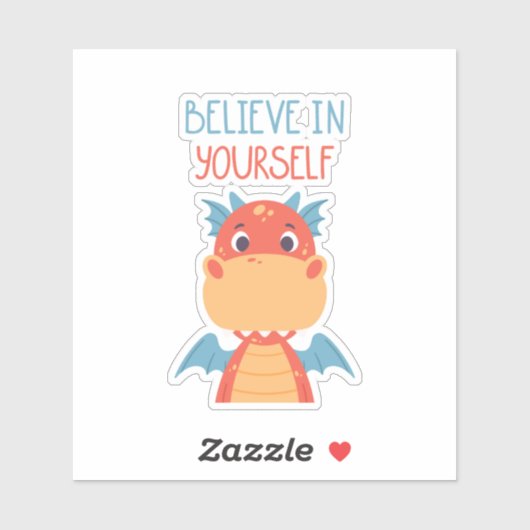 Geloof in jezelf Dragon Sticker (Vel)