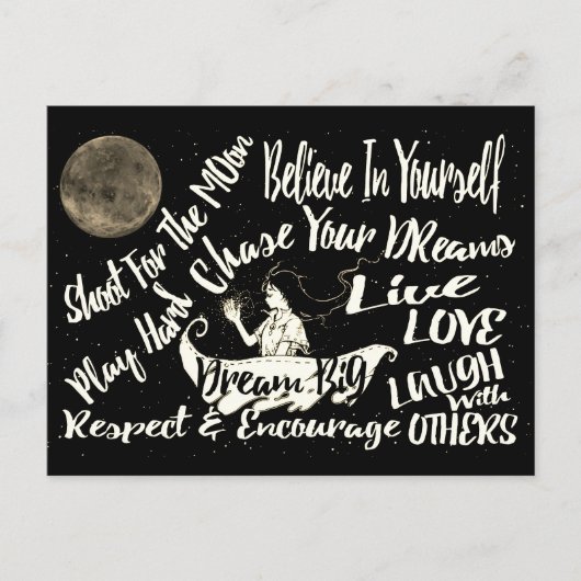 Geloof in jezelf Dream love voldoende aanmoediging Briefkaart (Voorkant)