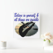 GELOOF IN JEZELF DUIKER DROMEN VIERKANTE KLOK (Huis)