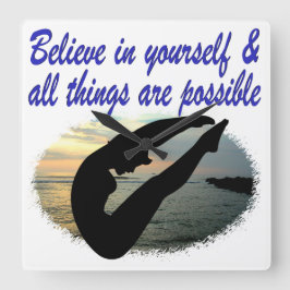 GELOOF IN JEZELF DUIKER DROMEN VIERKANTE KLOK