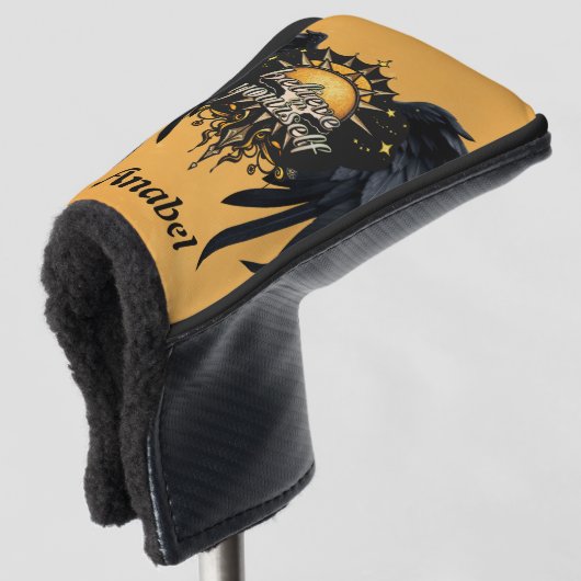 Geloof in jezelf, een brief golfheadcover (3/4 voorkant)