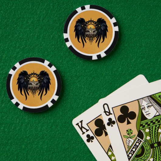 Geloof in jezelf, een brief poker chips (Pokertafel (Dubbel))