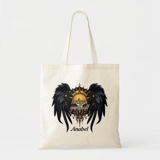 Geloof in jezelf, een brief tote bag (Voorkant)